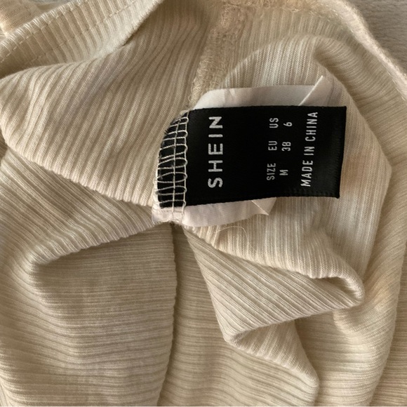 Shein Cream Ribbed Tank - Picture 3 of 3